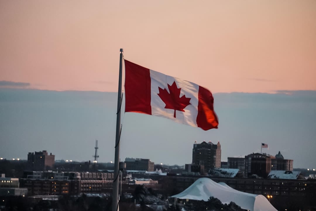 Quebec support animal — waving Canada flag