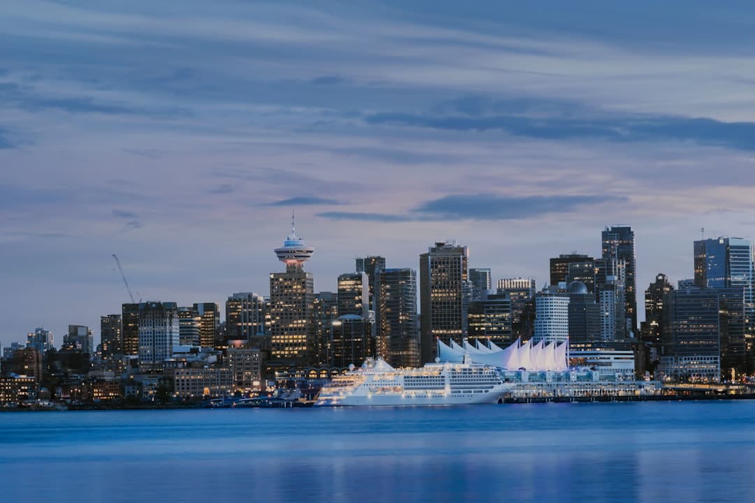 support animal rights — a city skyline with a body of water in the foreground
